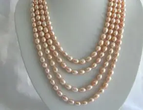 

stunning long 100" 8-9mm baroque pink freshwater cultured pearl necklace