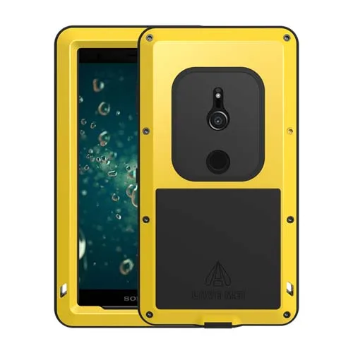 Алюминиевый металлический чехол LOVE MEI для sony Xperia XZ2/XZ2 Compact Armor противоударный защитный водонепроницаемый чехол для sony XZ2 Compact Capa - Цвет: yellow case