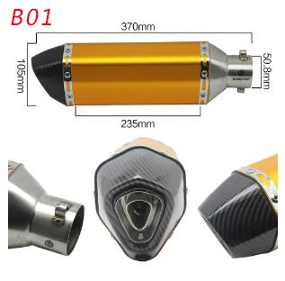Sclmotos-38-51 мм Akrapovic Мотоцикл выхлопная труба скутера с DB Killer для ER6N NINJA TMAX530 XMAX CBR250 GSX CB400 Racing - Цвет: B 01