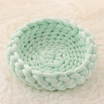 Cat House Cushion Soft Long Plush Warm Pet Mat Cute Kennel Cat Sleeping Basket Bed Round Fluffy Comfortable Touch Pet Products 3