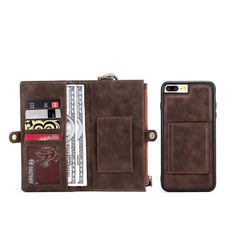 

MEGSHI Vintage Genuine Leather Case For IPHONE7 7PLUS 8 Multifunction Magnetic Wallet Case Cover IPHONE8 Plus