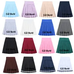 S-XXL, 17 однотонных цветов, летние штаны с высокой талией для девочек, плиссированные юбки женские платья для школьной формы JK, одежда для