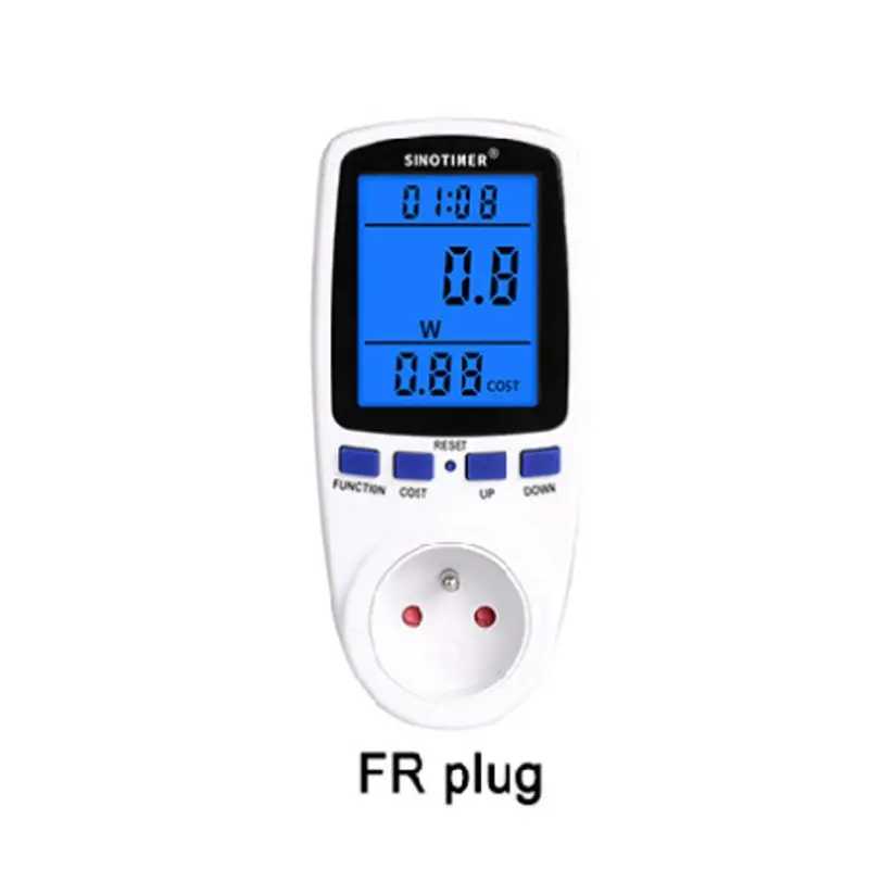 FR Plug Разъем измерителя питания ЖК-дисплей 7 режим отображения ваттметр энергопотребление монитор Y98E - Цвет: FR Plug