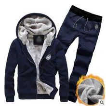 Спортивный костюм для мужчин, спортивный флисовый плотный брендовый костюм с капюшоном, повседневный спортивный костюм, мужская куртка+ штаны, теплый мужской комплект, зимний свитер