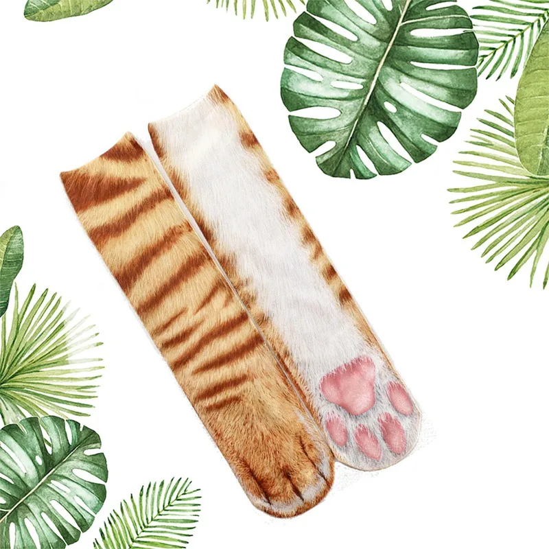 Носки-копыта с объемным принтом животных, носки для взрослых с цифровым моделированием, носки унисекс с тигром, собакой, кошкой