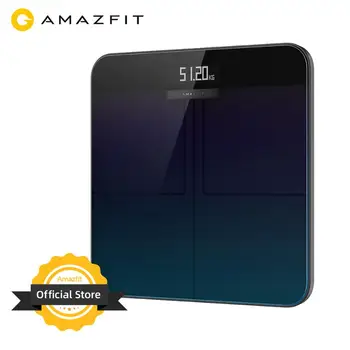 

2020 New Amazfit Smart Scale Bathroom Wifi Connect Body Fat Record 180KG Health Report LCD Dot Display