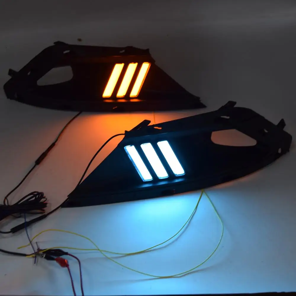 

2 шт. светодиодный фонарь дневного света для Toyota Corolla 2017 автомобильные аксессуары Водонепроницаемый ABS 12 В DRL Противотуманные фары украшения