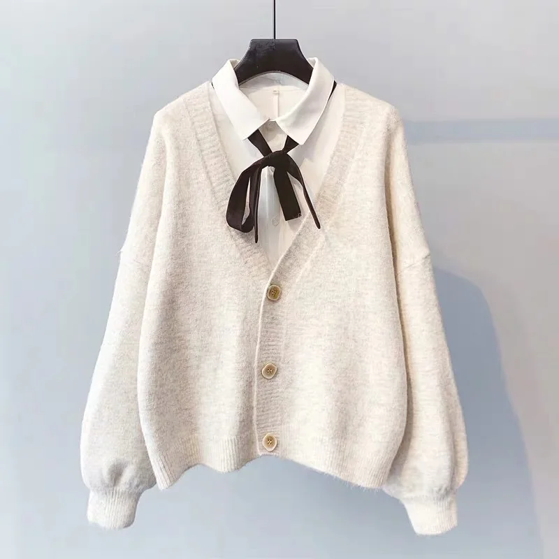 H.SA Women Sweater Cardigans Spring Solid Cashmere Sweater Coat Chic Korean style Casual Cardigans Roupa Jacket sueters mujer