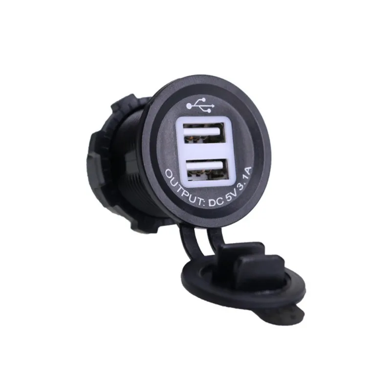 Двойной USB зарядное устройство адаптер питания 2 порта разъем 5V3. 1A для автомобиля ATV лодка мотоцикл розетка для автомобильного прикуривателя Зарядное устройство