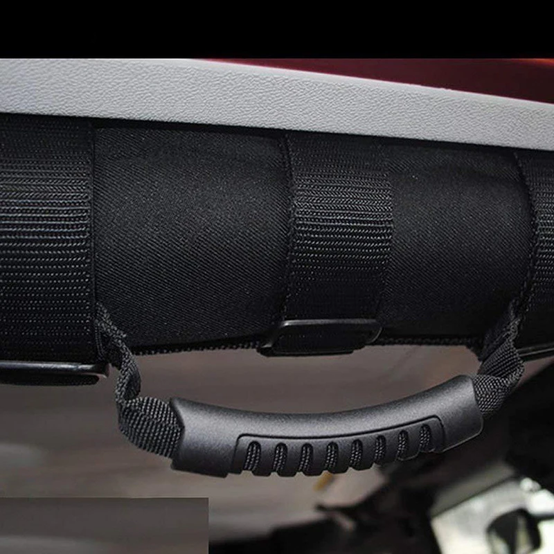 2 PCS Roll Bar Grab Handles for Jeep Wrangler JK TJ YJ Black Car Truck Interior Roof Handle Roll Bar Hand Grip High Quality