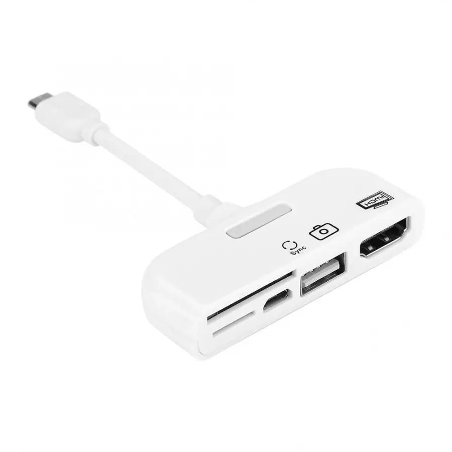 5 в 1 Micro USB к HDMI конвертер Кабель соединительный Комплект OTG TF M2 кардридер 2,0 хост HDTV AV Android мобильный телефон адаптер