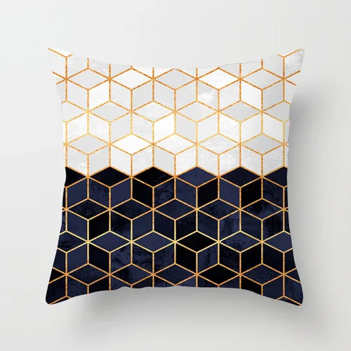 Marble simple abstract geometry pillow pillow short plush pillowcase customization christmas cushions Cushions