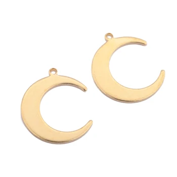 

30pcs Raw Brass Crescent Moons Charm Pendant DIY Jewelry Necklace Making For Handmade Double Sided Moon Earrings Craft Findings