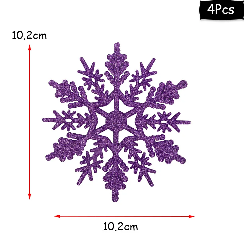 JOY-ENLIFE 4 шт многоцветные рождественские орнаменты снежинки сверкающие блестящие вешалки для дерева гирлянды Ручные украшения