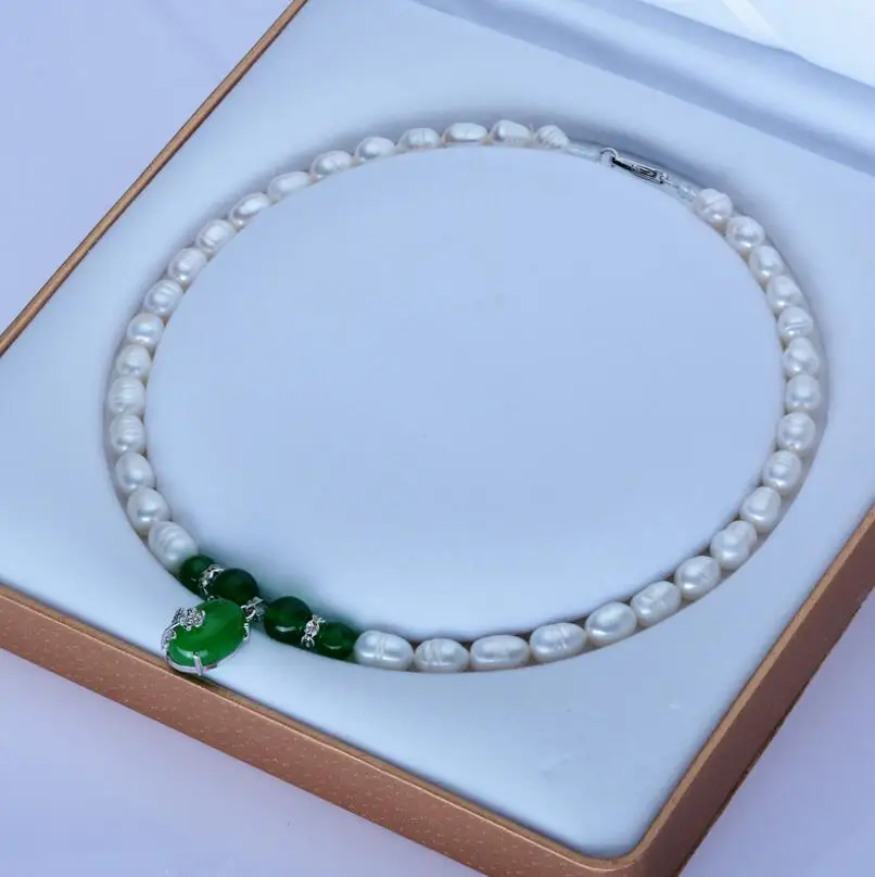 413+++ оптовые закупки речных жемчужин ожерелье 8-9 метров формы, necklace ожерелье - Окраска металла: 2