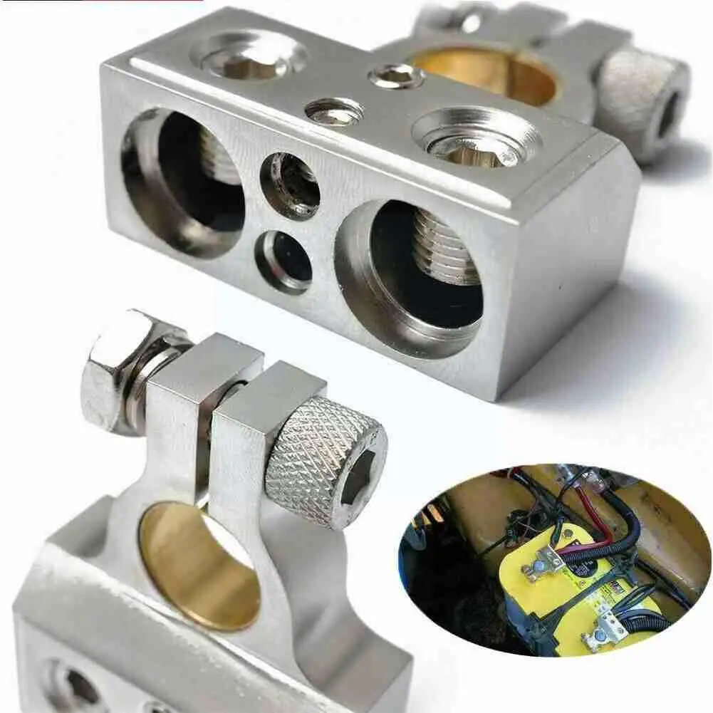 1Pcs Zinc Alloy Car Battery Terminal Connector Kit Post 2/4/8/10 Positive Connectors Negative Instrument Clamp AWG O3B9 | Автомобили и
