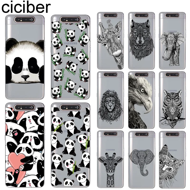 

ciciber Phone Case for Samsung Galaxy A50 A70 A80 A40 A30 A20 A60 A10 A20e Soft Silicone TPU Cover Giraffe Elephant Panda Fundas