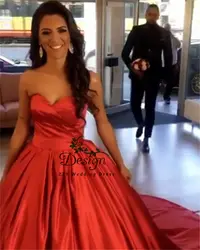 Роскошное милое Красное Атласное плиссированное платье с открытой спиной бальное платье vestido de 15 anos Vestidos De Quinceaneras