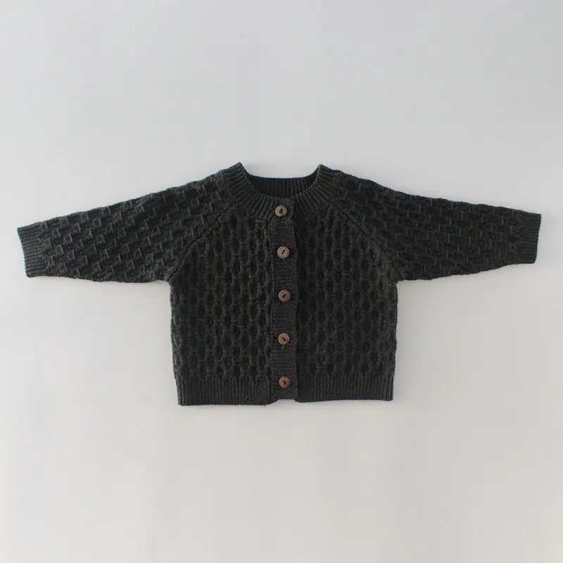 Кардиган для маленьких девочек одежда Хлопковый вязаный свитер новорожденных