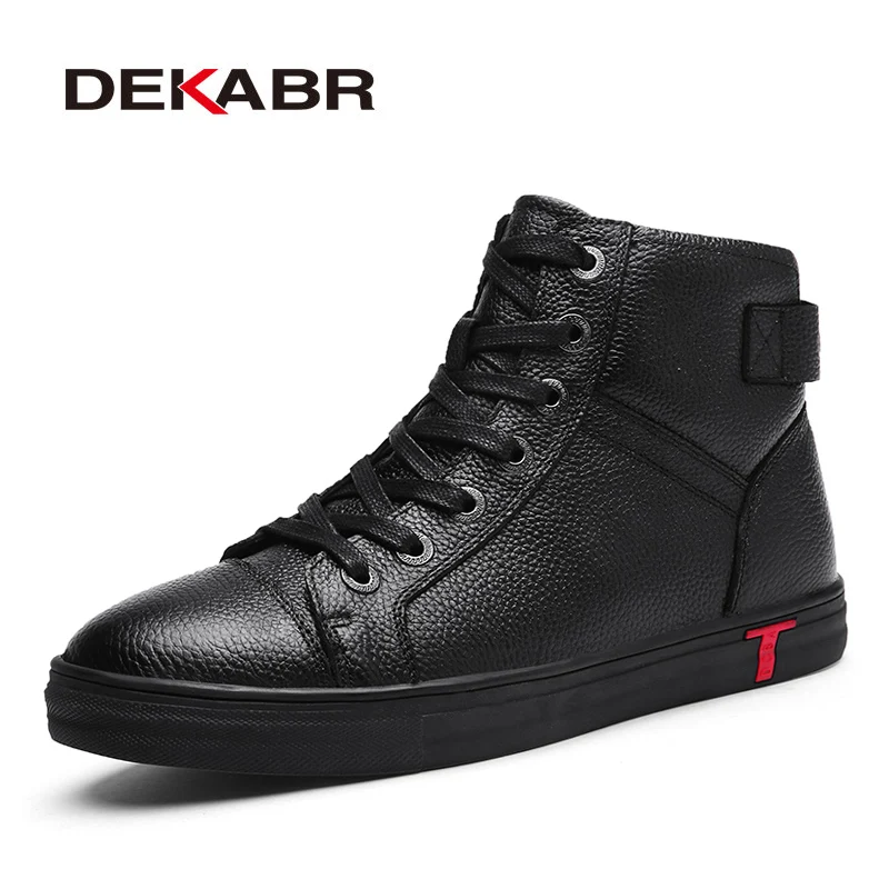 Мужские водоотталкивающие ботинки DEKABR черная модная повседневная обувь из