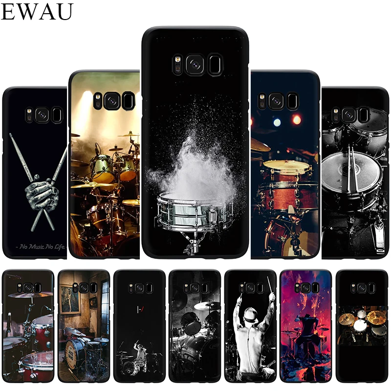 

EWAU Musical Instrument Drum Silicone phone case for Samsung Galaxy S6 S7 Edge S8 S9 S10 Plus S10e Note 8 9 10 M10 20 30 40