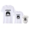 Leveled Up To Daddy Player 2 Has Entered The Game Funny Family Matching Clothes Cotton Daddy and Me Tshirt Father's Day Gift 5