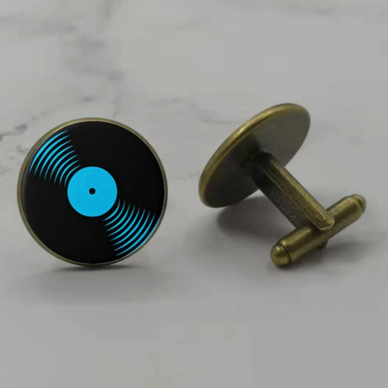 Модные простые классические виниловые запонки с зеркальной фотографией мужские