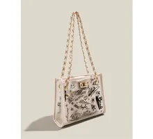 

Maxdutti Fashion bag England Style Simple Daily Cartoon And Letter Print Messenger Elegant Large Bag single shoulderBags Women