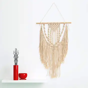 

35*58cm Wall Hanging Tapestry Bohemian Woven Spiral Macrame Tassel Handmade Cotton Knitting Tapestry for Home Decor Supply
