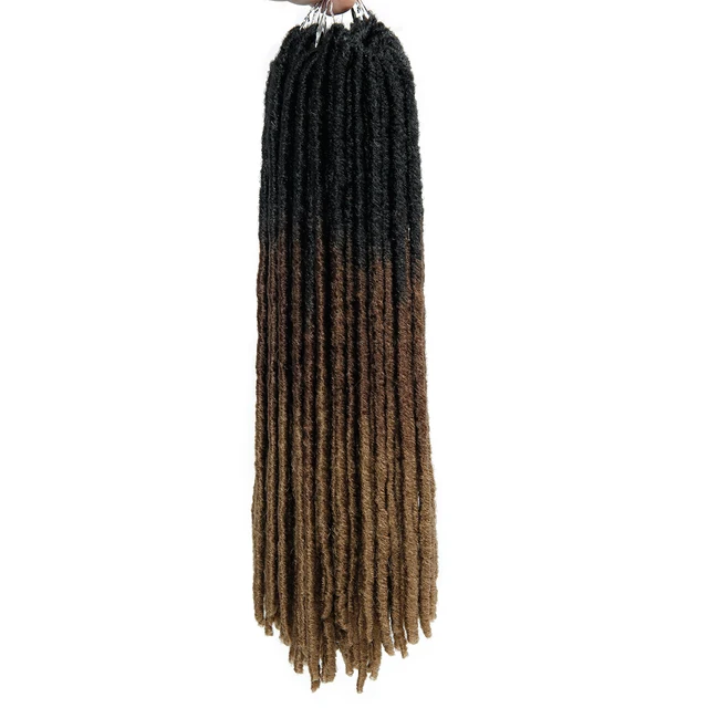 Ombre Synthetic Crochet Braids Hair Braiding Hair Extensions Goddess Straight Faux Locs 18Inches Soft Dreads Dreadlocks Hair T1B/27
