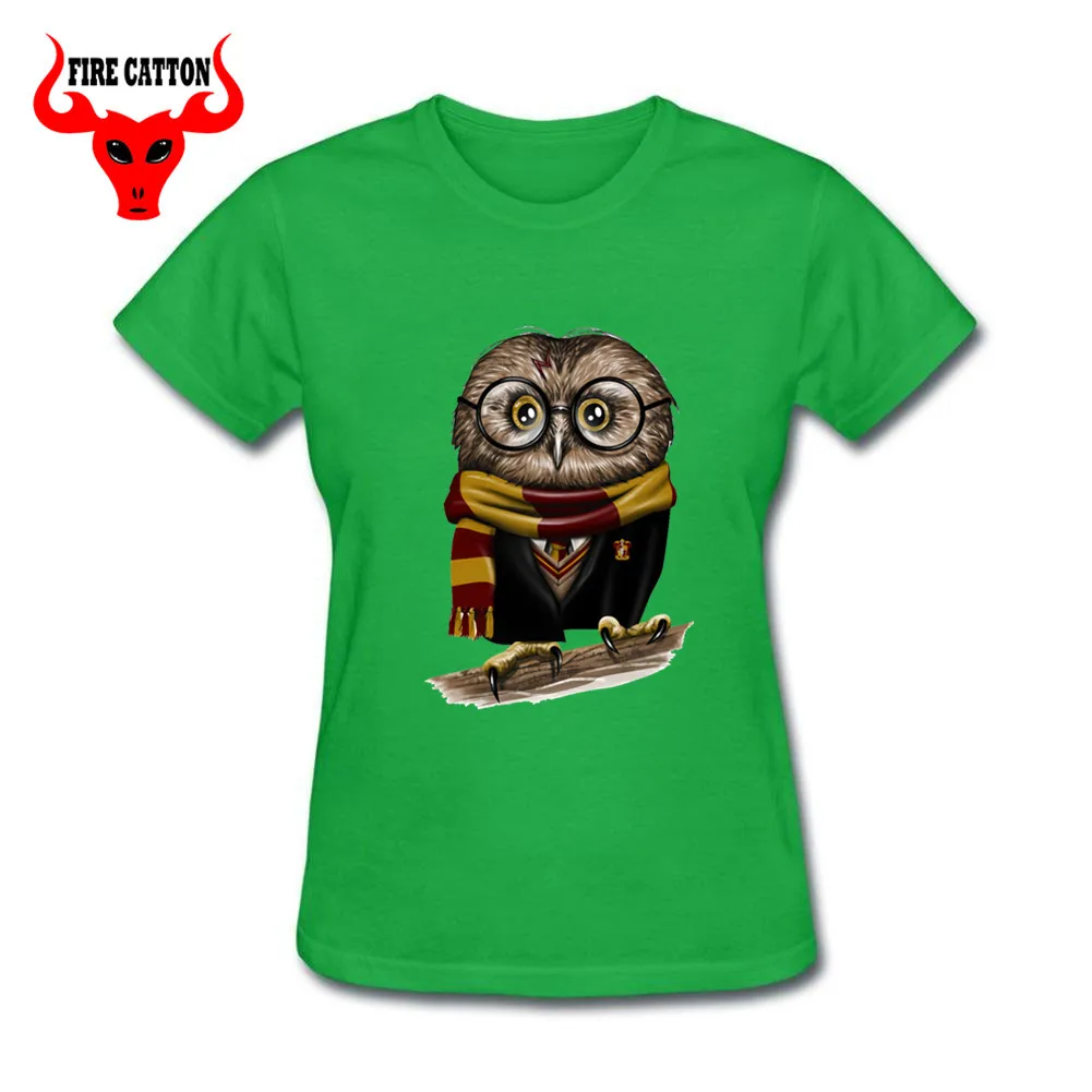 Пародия Мода милый Гарри сова футболка для женщин гик Хогвартс Топы хипстер тройник Новинка волшебный волшебник футболка Owly Поттер-футболка «lover» - Цвет: Green