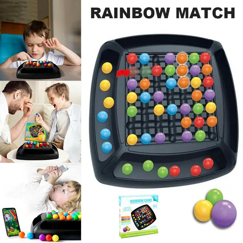 

2020 New Rainbow Ball Elimination Game For Kid Adult Interesting Rainbow Puzzle Magic Chess Toy Set