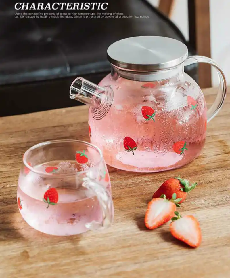 Red Rose Enamel Crystal Glass Tea Set Teapot Cup Set Flower Tea Glass Cups For Hot And Cold Drinks Home Office Teaware Sets Gift Aliexpress