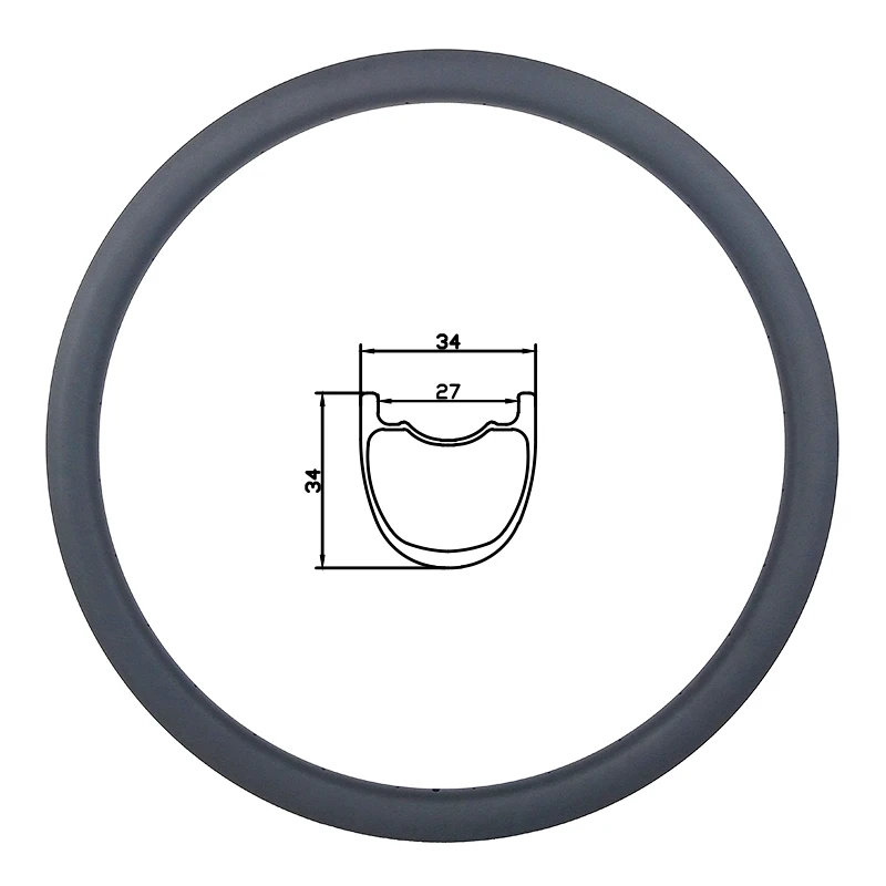 460g 650B MTB XC AM 34mm hookless carbon rim 27mm inner 34mm profile