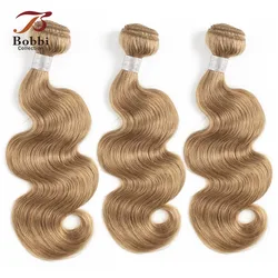 Bobbi Collection 2/3/4 Bundles Color 27 Honey Blonde Indian Body Wave Hair Weave Pre-Colored Remy Human Hair Weft 16-24 inch
