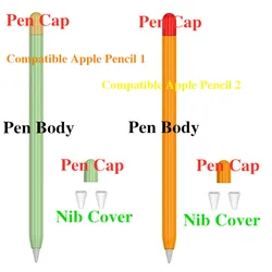 Housse de protection en Silicone souple, couleur contrastée, étui pour stylet Apple iPad 1 2 