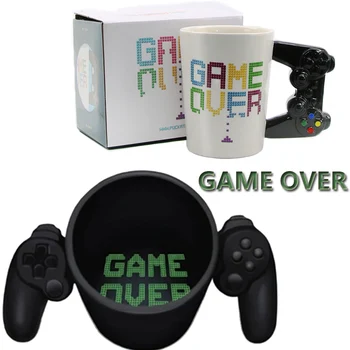 

2019 New 380mL Creative Gamepad Cup Personalized Shape Coffee Milk Boy Game Over Mug Gamepad Controller Coffee Mug Birthday Gift