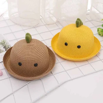 

New Casual Fashion Baby Cap Kids Toddler Cute Cartoon Sunscreen Straw Hat Children's Gift m