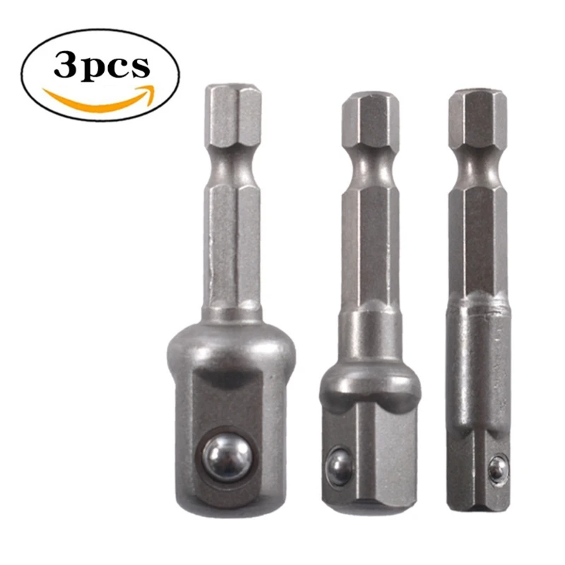 3Pcs 1/4\" 3/8\" 1/2\" Bits 360°Rotatable Impact Grade Socket...