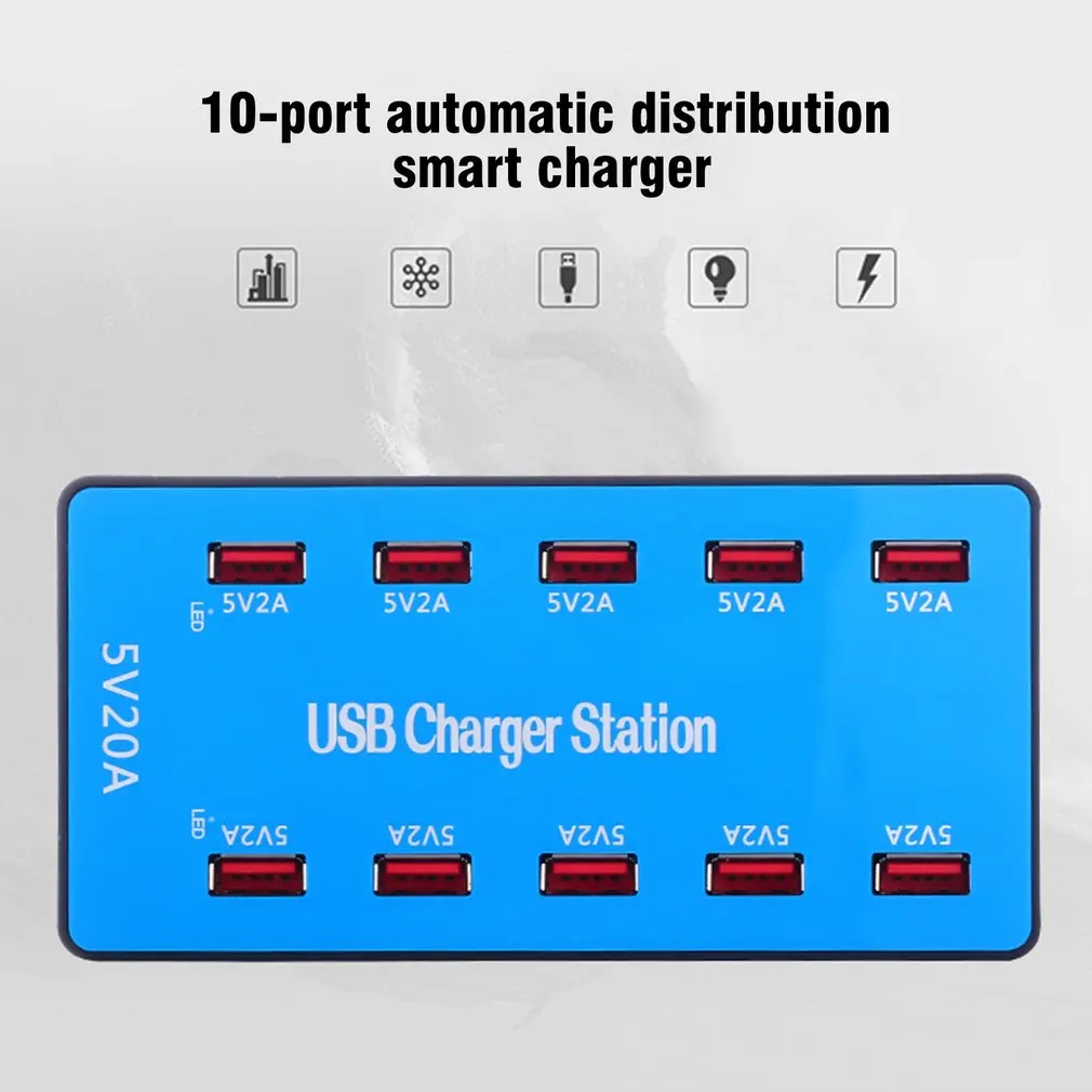 A5B мульти быстрое зарядное устройство USB зарядка несколько 10 USB телефон зарядная станция Универсальный usb-хаб Смарт зарядное устройство