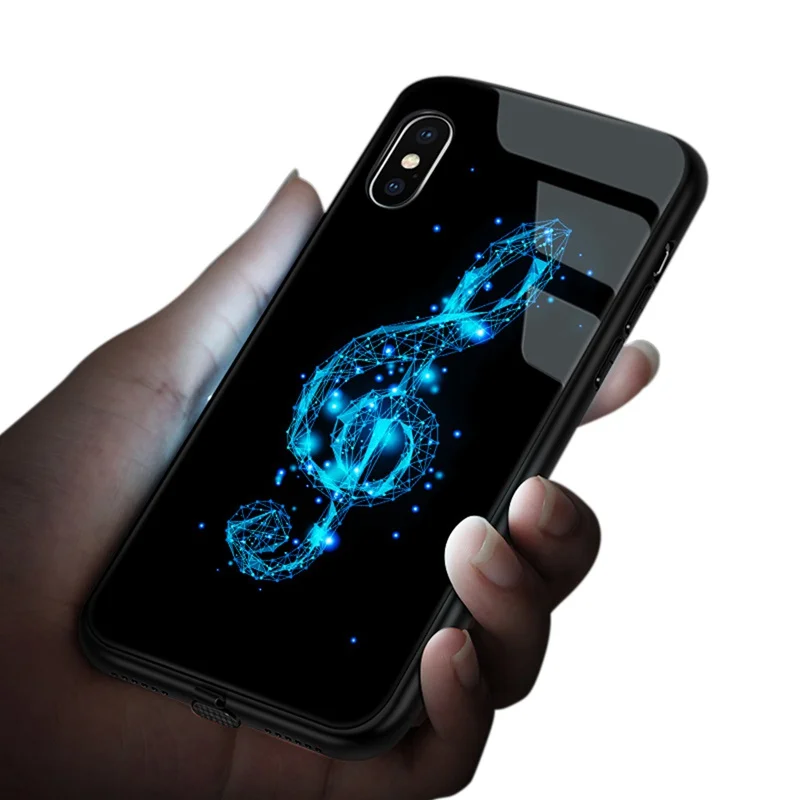 Для IPhone X XR XS Max Pro Max чехол для телефона Голосовая активация светящийся защитный чехол для мобильного телефона