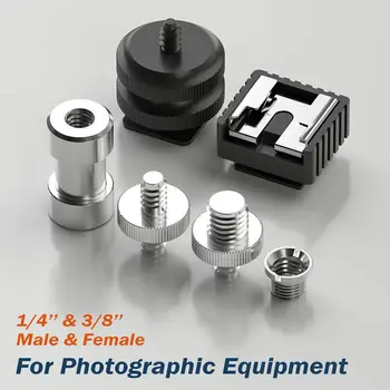 

Camera Screw, 22 Pcs 1/4 Inch and 3/8 Inch Converter Threaded Screws Adapter Mount Camera Hot Shoe Mount to 1/4 Set for Camera/T
