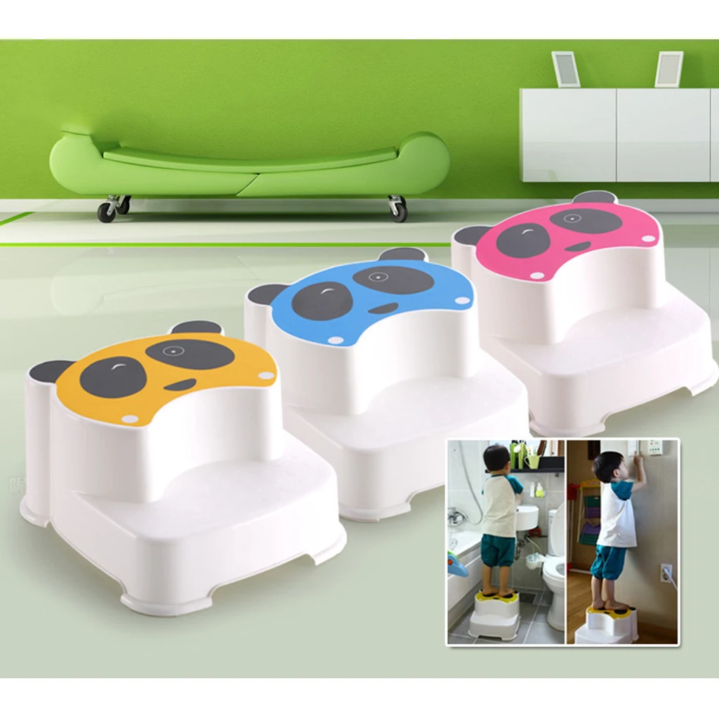 Baby Double Step Stool The Winking Panda for Kids Anti-Slip Childs Foot Stool  For Kids Toddler Stool Toilet