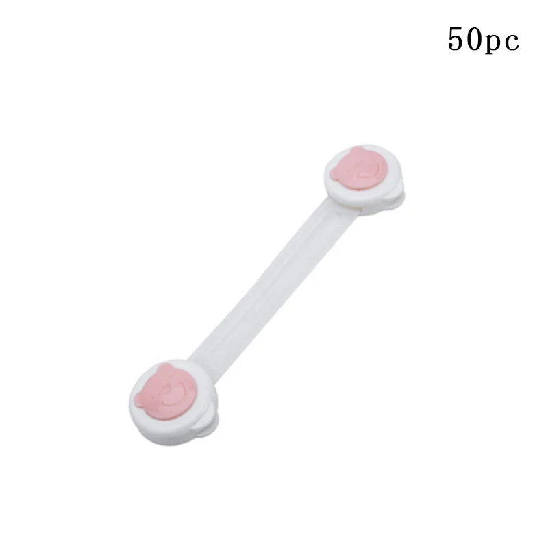 Bear-pink 50 шт./компл. детская замок шкафа для защиты безопасности ребенка защелка безопасности Ящики шкафы с защитой от детей продукта - Цвет: Bear-pink