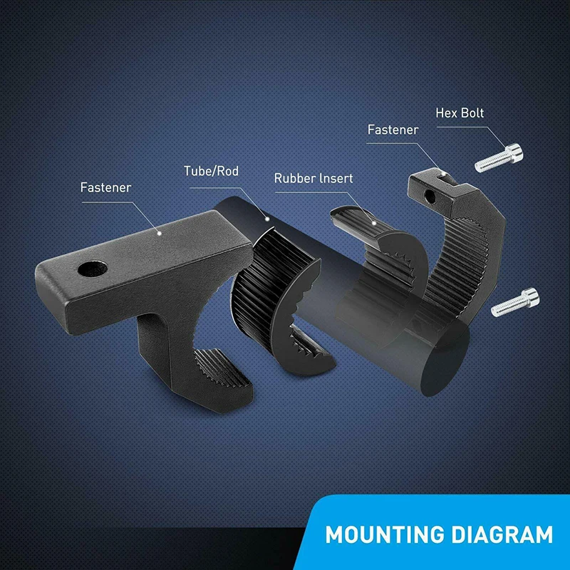 LED Light Bar Holder Pair Bullbar Tube Roll Mount Bracket Clamp 25mm-45mm