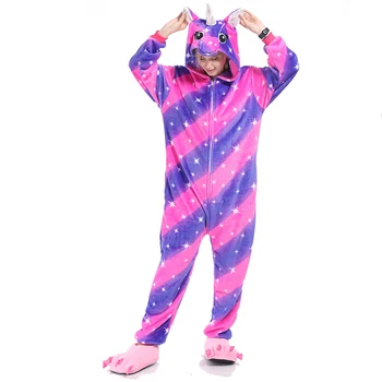 

kigurumi mujer Pijamas franela para adultos ropa casa kigumi unicornio Panda Tigre Animal de dibujos animados