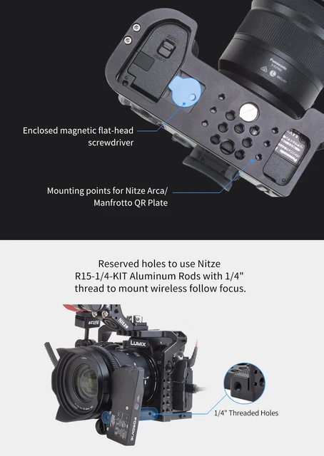 NITZE CAMERA CAGE FOR PANASONIC LUMIX S5 - TP-LS5 Aluminum