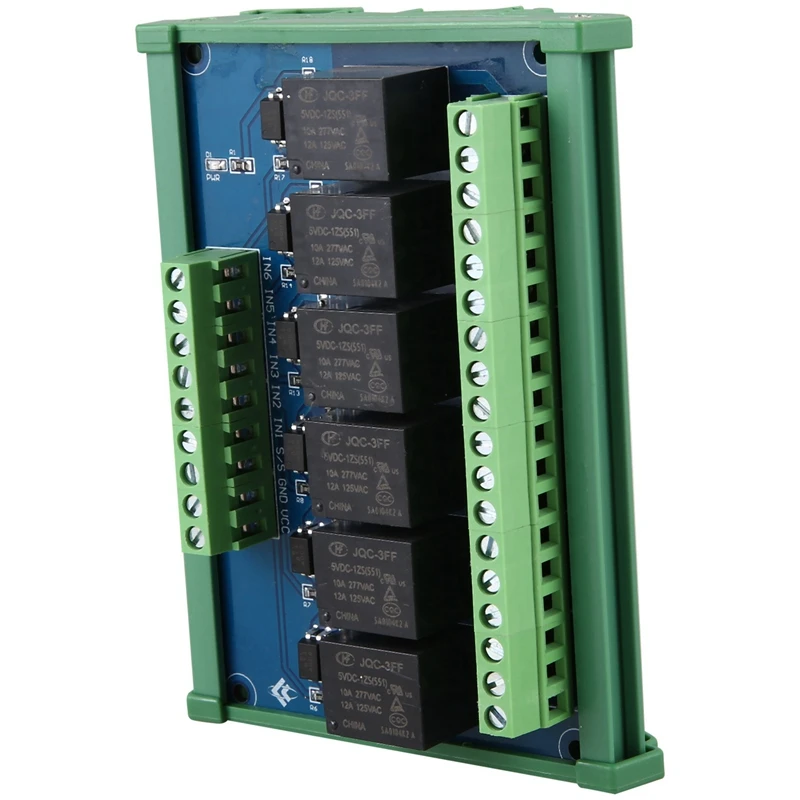 6 канальный релейный модуль высокоуровневый запуск оптрон изоляция 5 В с PLC