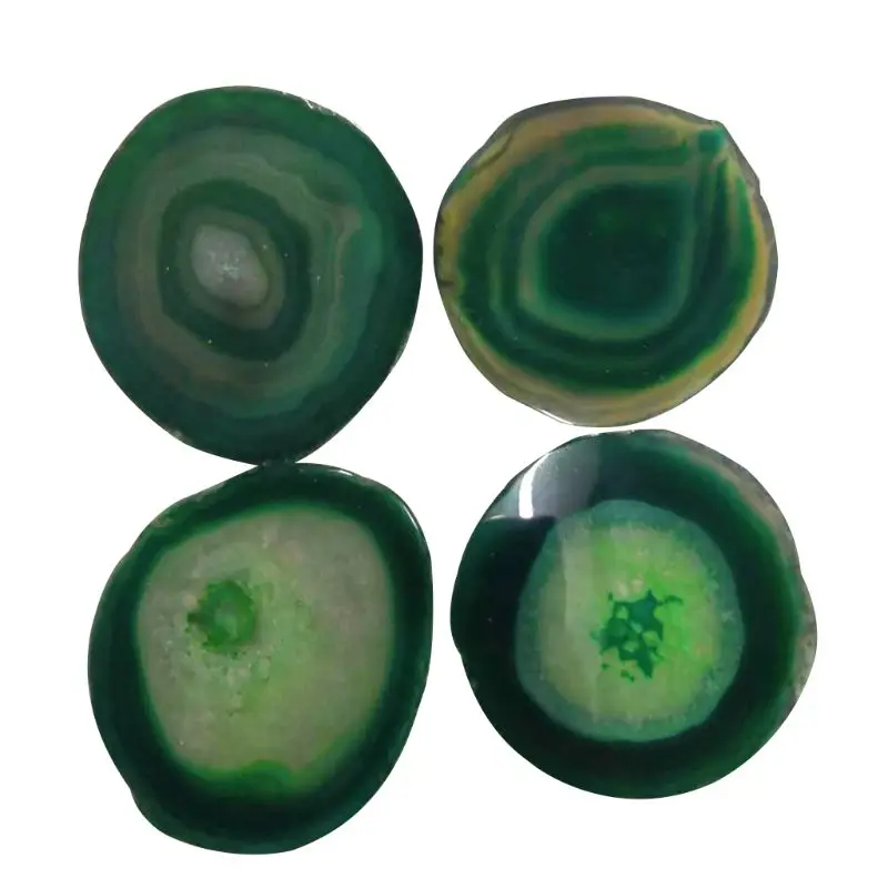 

Agate Coasters For Drinks, BIG Natural Crystal Stone Slice Set of 4-Pack Random Sizes Between 3.15 And 4" AXYD