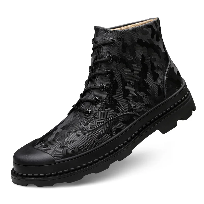 

Warm Fur Snow Boots Men Winter Shoes Mens Leather Shoe Ankle Cowboy Waterproof shose Man Motorcycle Casual Boot 2019 Footwear